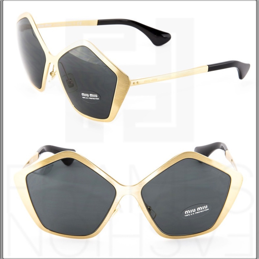 Miu Miu metallic gold sunglasses